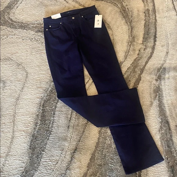7 For All Mankind Kimmie Tall Bootcut Jeans,navy (dk moonlight bay)32 X 36 - Picture 2 of 12